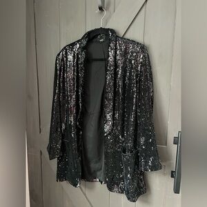 Express Black Sequin Blazer